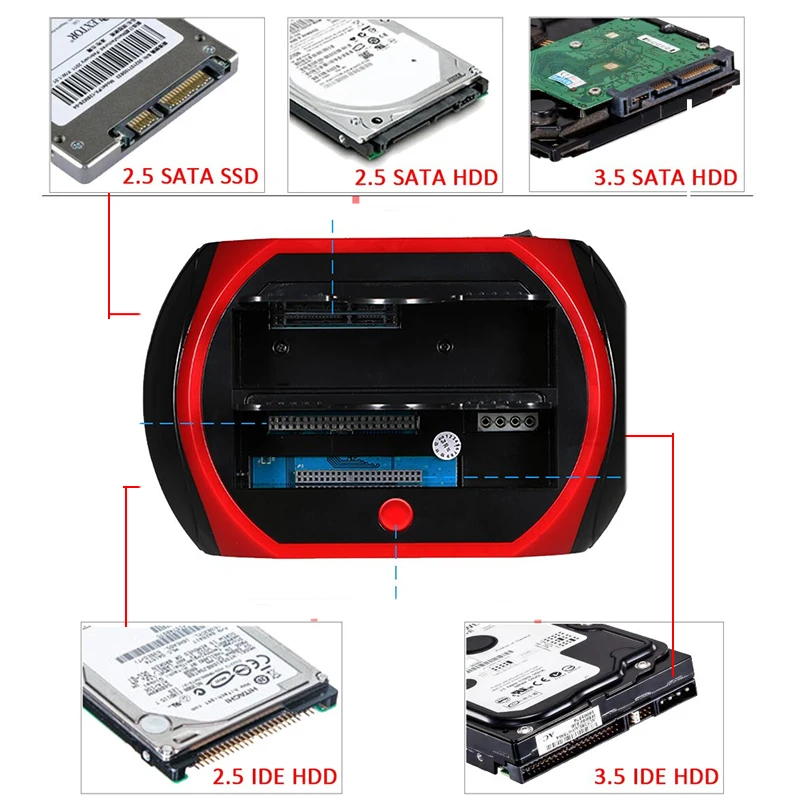 HDD SSD Docking Station USB to 2.5 3.5 Inch SATAI/II/III IDE Dual Slots External Hard Disk Enclosure case hd externo HDD SSD Docking Station USB to 2.5 3.5 Inch SATAI/II/III IDE Dual Slots External Hard Disk Enclosure case hd externo