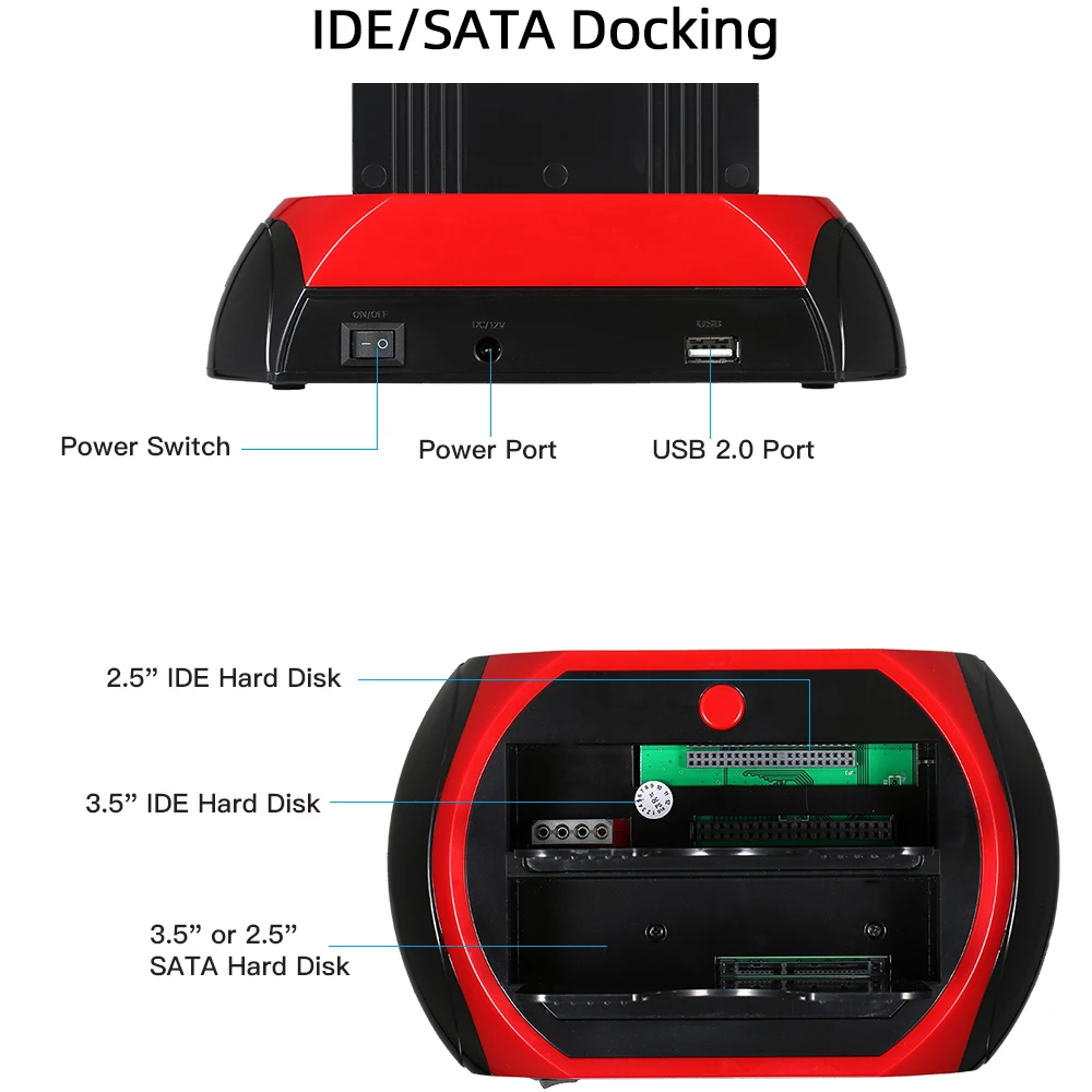 HDD SSD Docking Station USB to 2.5 3.5 Inch SATAI/II/III IDE Dual Slots External Hard Disk Enclosure case hd externo HDD SSD Docking Station USB to 2.5 3.5 Inch SATAI/II/III IDE Dual Slots External Hard Disk Enclosure case hd externo