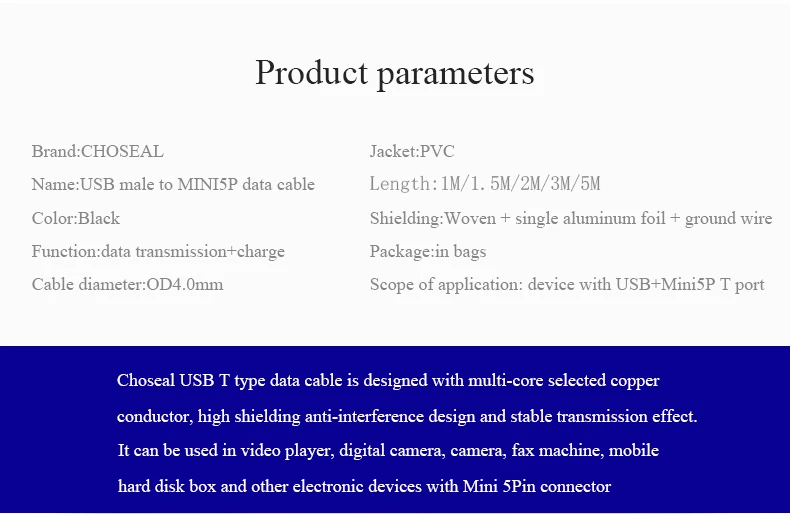 CHOSEAL Mini USB Cable USB 2.0 Type A Male to Mini B Charging Cord For PS3 Controller Digital Camera Dash Cam MP3 Player CHOSEAL Mini USB Cable USB 2.0 Type A Male to Mini B Charging Cord For PS3 Controller Digital Camera Dash Cam MP3 Player