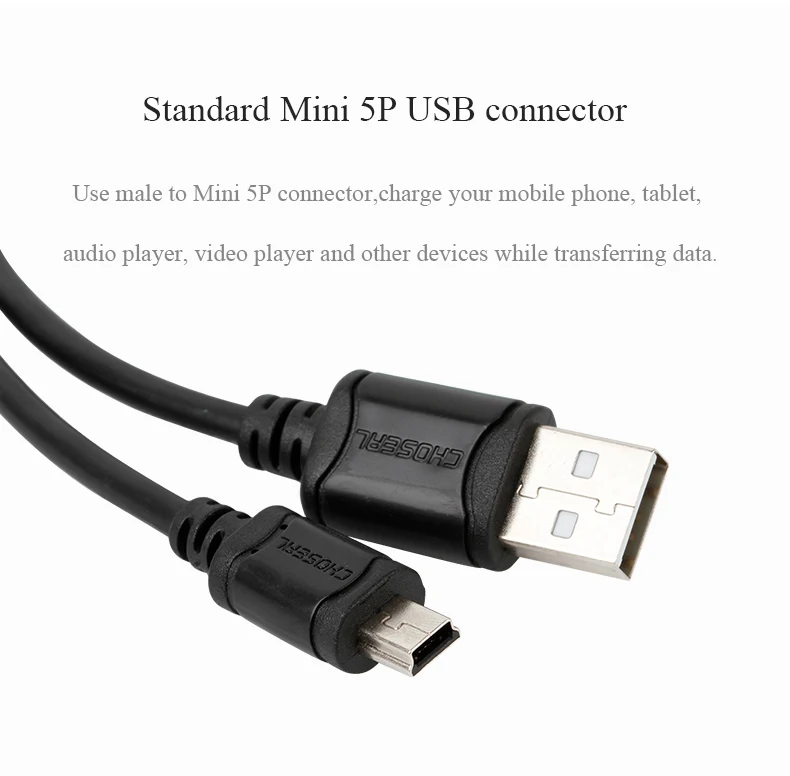 CHOSEAL Mini USB Cable USB 2.0 Type A Male to Mini B Charging Cord For PS3 Controller Digital Camera Dash Cam MP3 Player CHOSEAL Mini USB Cable USB 2.0 Type A Male to Mini B Charging Cord For PS3 Controller Digital Camera Dash Cam MP3 Player