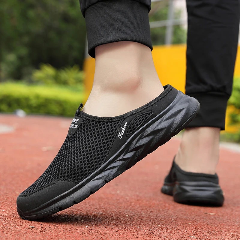YRZL Mens Half Slippers Summer Breathable Mesh Mens Shoes Outdoor Casual Walking Shoes Large Flat Light Mesh Slippers Sandals YRZL Mens Half Slippers Summer Breathable Mesh Mens Shoes Outdoor Casual Walking Shoes Large Flat Light Mesh Slippers Sandals