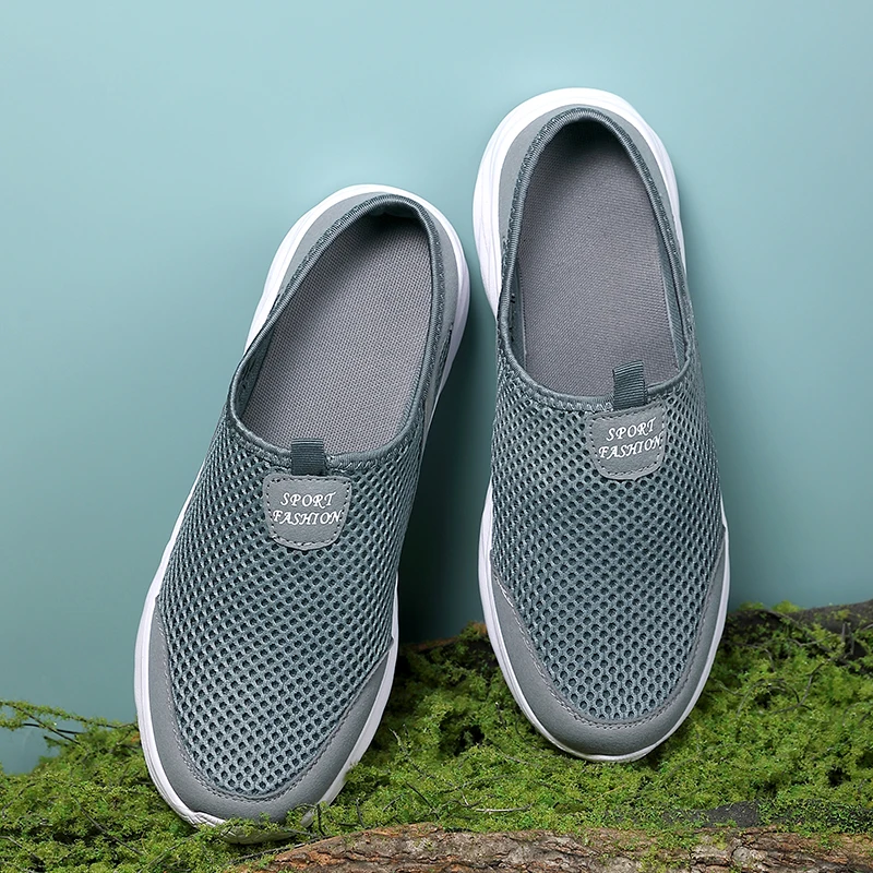 YRZL Mens Half Slippers Summer Breathable Mesh Mens Shoes Outdoor Casual Walking Shoes Large Flat Light Mesh Slippers Sandals YRZL Mens Half Slippers Summer Breathable Mesh Mens Shoes Outdoor Casual Walking Shoes Large Flat Light Mesh Slippers Sandals