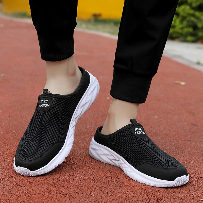 YRZL Mens Half Slippers Summer Breathable Mesh Mens Shoes Outdoor Casual Walking Shoes Large Flat Light Mesh Slippers Sandals YRZL Mens Half Slippers Summer Breathable Mesh Mens Shoes Outdoor Casual Walking Shoes Large Flat Light Mesh Slippers Sandals