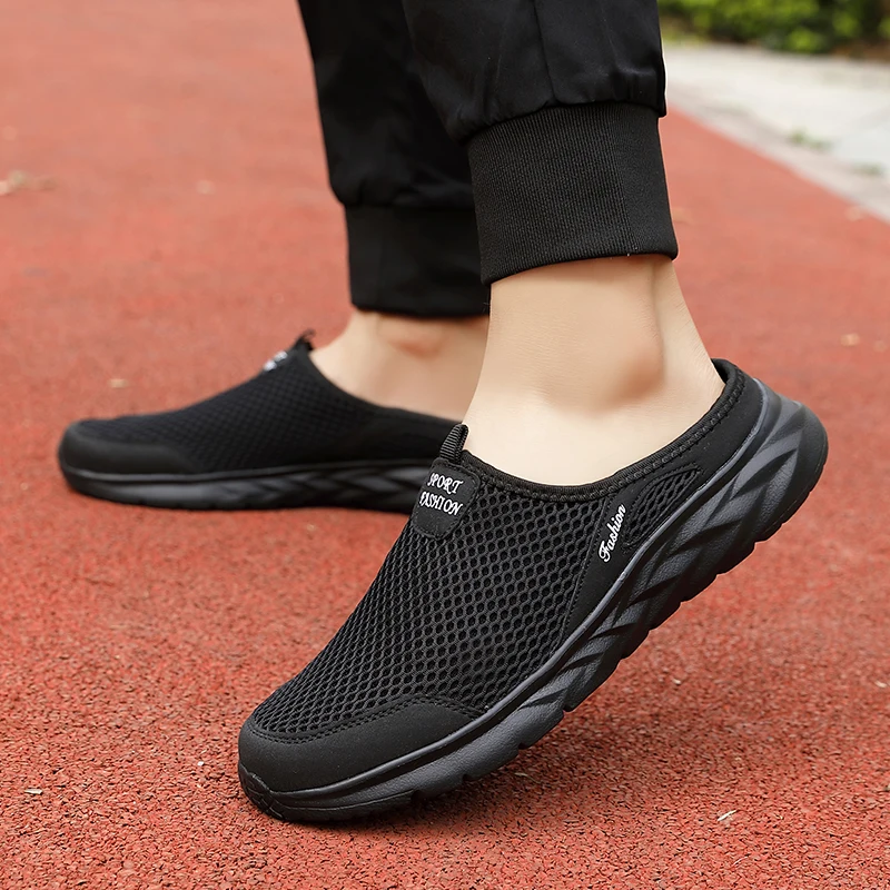 YRZL Mens Half Slippers Summer Breathable Mesh Mens Shoes Outdoor Casual Walking Shoes Large Flat Light Mesh Slippers Sandals YRZL Mens Half Slippers Summer Breathable Mesh Mens Shoes Outdoor Casual Walking Shoes Large Flat Light Mesh Slippers Sandals
