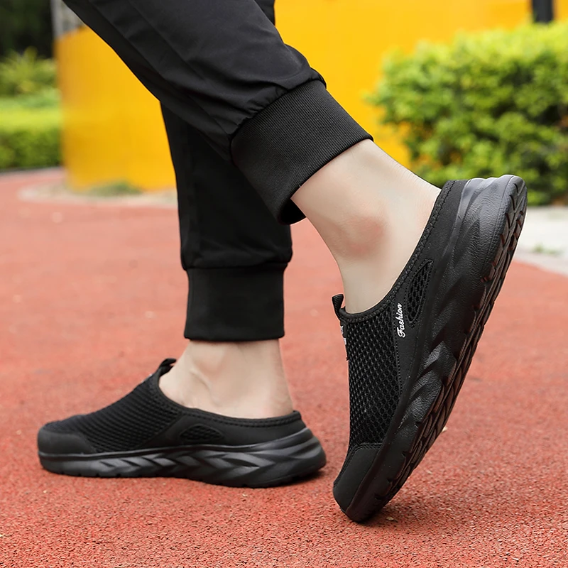 YRZL Mens Half Slippers Summer Breathable Mesh Mens Shoes Outdoor Casual Walking Shoes Large Flat Light Mesh Slippers Sandals YRZL Mens Half Slippers Summer Breathable Mesh Mens Shoes Outdoor Casual Walking Shoes Large Flat Light Mesh Slippers Sandals