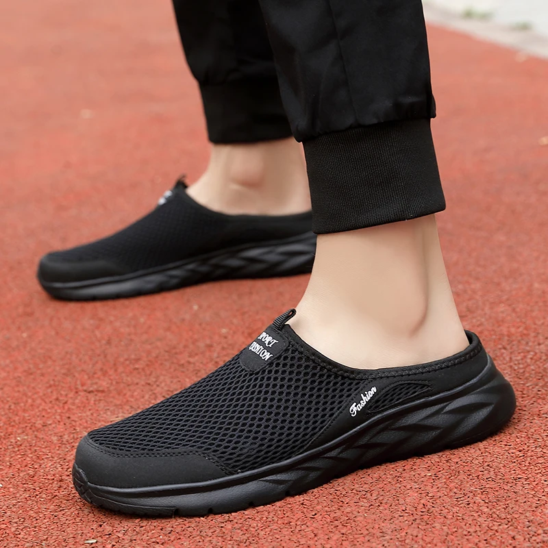 YRZL Mens Half Slippers Summer Breathable Mesh Mens Shoes Outdoor Casual Walking Shoes Large Flat Light Mesh Slippers Sandals YRZL Mens Half Slippers Summer Breathable Mesh Mens Shoes Outdoor Casual Walking Shoes Large Flat Light Mesh Slippers Sandals