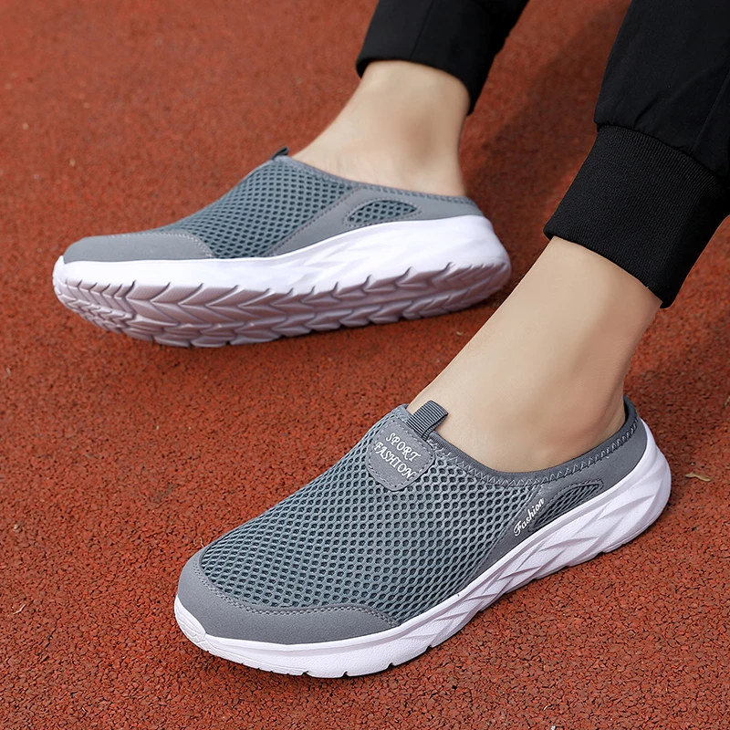 YRZL Mens Half Slippers Summer Breathable Mesh Mens Shoes Outdoor Casual Walking Shoes Large Flat Light Mesh Slippers Sandals YRZL Mens Half Slippers Summer Breathable Mesh Mens Shoes Outdoor Casual Walking Shoes Large Flat Light Mesh Slippers Sandals