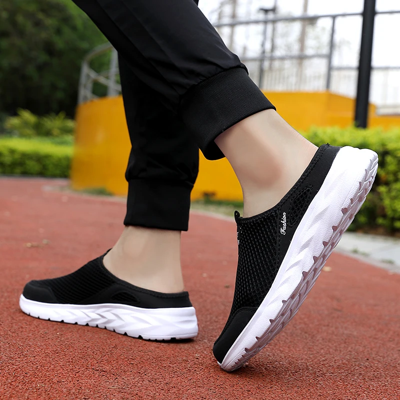 YRZL Mens Half Slippers Summer Breathable Mesh Mens Shoes Outdoor Casual Walking Shoes Large Flat Light Mesh Slippers Sandals YRZL Mens Half Slippers Summer Breathable Mesh Mens Shoes Outdoor Casual Walking Shoes Large Flat Light Mesh Slippers Sandals