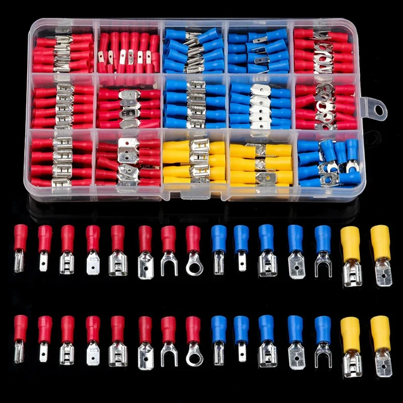 102/280/300/480PCS Wire Connector Kit Male Female Insulated Terminals Cold Crimp Terminals Assorted Crimp Terminals Spade 102/280/300/480PCS Wire Connector Kit Male Female Insulated Terminals Cold Crimp Terminals Assorted Crimp Terminals Spade