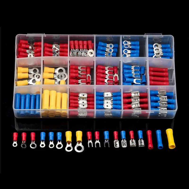 102/280/300/480PCS Wire Connector Kit Male Female Insulated Terminals Cold Crimp Terminals Assorted Crimp Terminals Spade 102/280/300/480PCS Wire Connector Kit Male Female Insulated Terminals Cold Crimp Terminals Assorted Crimp Terminals Spade