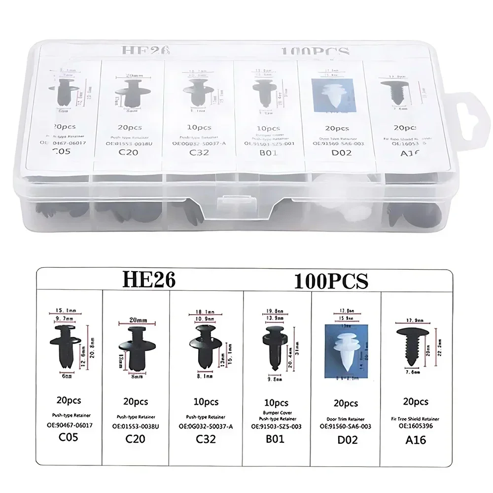 50/100pcs Auto Fastener Clip Kit Fender Rivet Clips Car Body Push Retainer Pin Rivet Bumper Door Trim Panel Retainer Car Clips 50/100pcs Auto Fastener Clip Kit Fender Rivet Clips Car Body Push Retainer Pin Rivet Bumper Door Trim Panel Retainer Car Clips