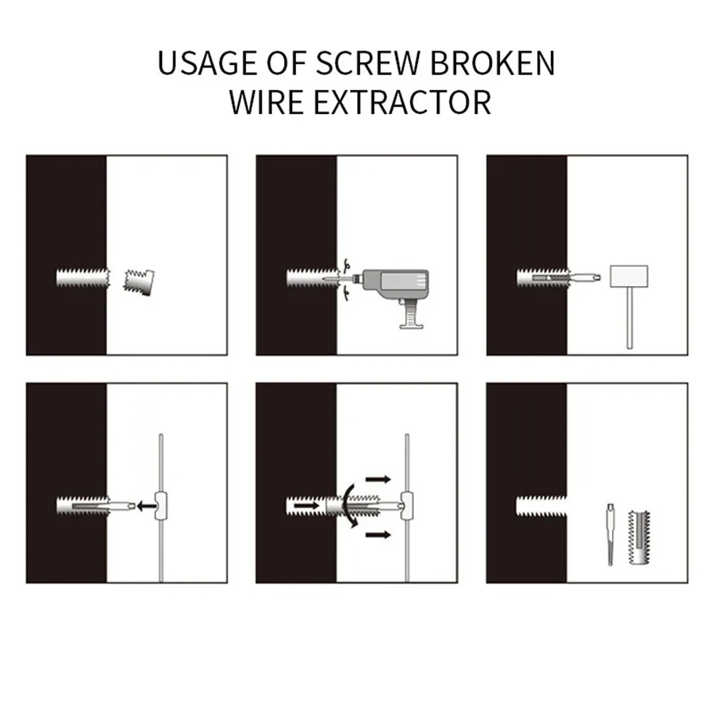 5/6Pcs Damaged Broken Screw Remover Extractor,Drill Bits Steel Durable Easy Out Remover Tool,Works on Wood and Machine Screws 5/6Pcs Damaged Broken Screw Remover Extractor,Drill Bits Steel Durable Easy Out Remover Tool,Works on Wood and Machine Screws