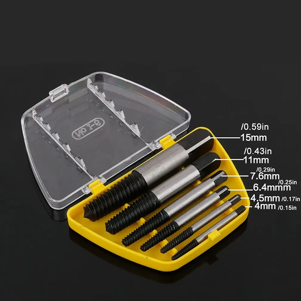 5/6Pcs Damaged Broken Screw Remover Extractor,Drill Bits Steel Durable Easy Out Remover Tool,Works on Wood and Machine Screws 5/6Pcs Damaged Broken Screw Remover Extractor,Drill Bits Steel Durable Easy Out Remover Tool,Works on Wood and Machine Screws