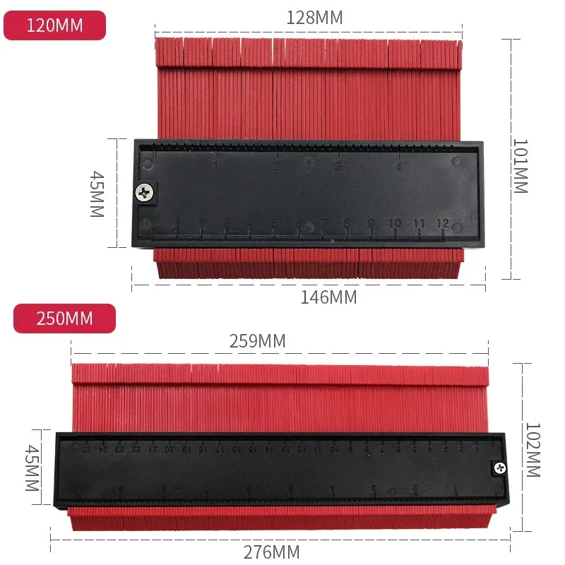 Profile Duplicator Contour Gauge for Woodworking Tiling Plastic Measuring Ruler Line Copier Ceramic Tile Cutting Template Tool Profile Duplicator Contour Gauge for Woodworking Tiling Plastic Measuring Ruler Line Copier Ceramic Tile Cutting Template Tool