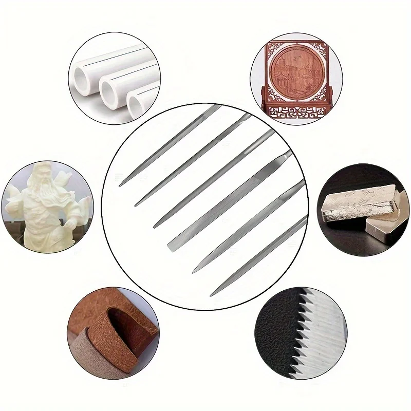 Premium Needle File Set - High-Carbon Steel Files with Non-Slip Ergonomic Handles for Precise Filing on Wood, Plastic, Model Premium Needle File Set - High-Carbon Steel Files with Non-Slip Ergonomic Handles for Precise Filing on Wood, Plastic, Model