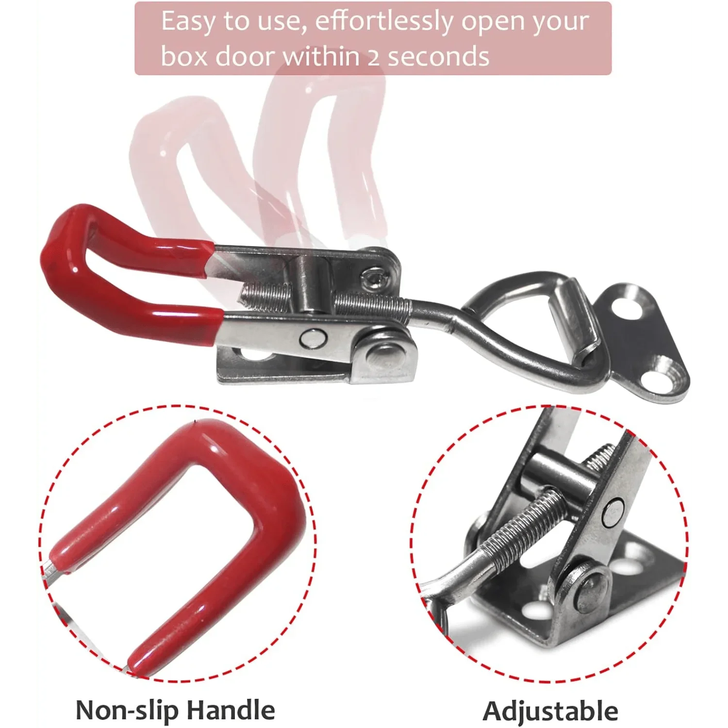 Toggle Clamp Adjustable Stainless Steel Door Bolt Type Fixture Quick Clamp For Doors Household Appliances Hand Tools GH-4001