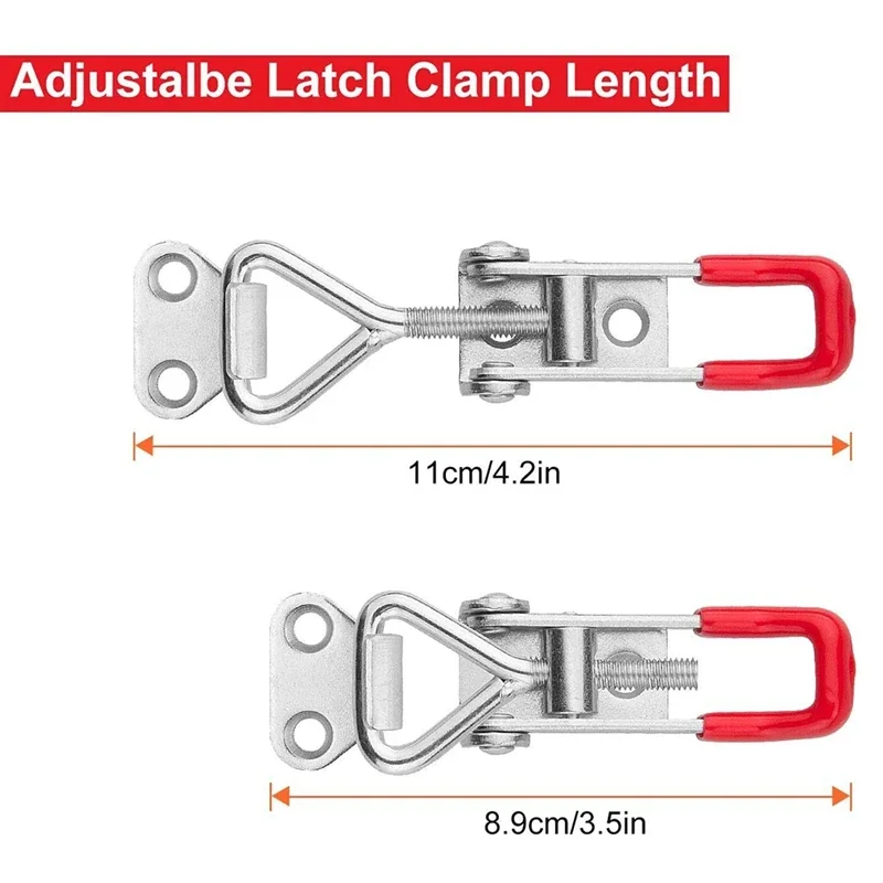 Toggle Clamp Adjustable Stainless Steel Door Bolt Type Fixture Quick Clamp For Doors Household Appliances Hand Tools GH-4001