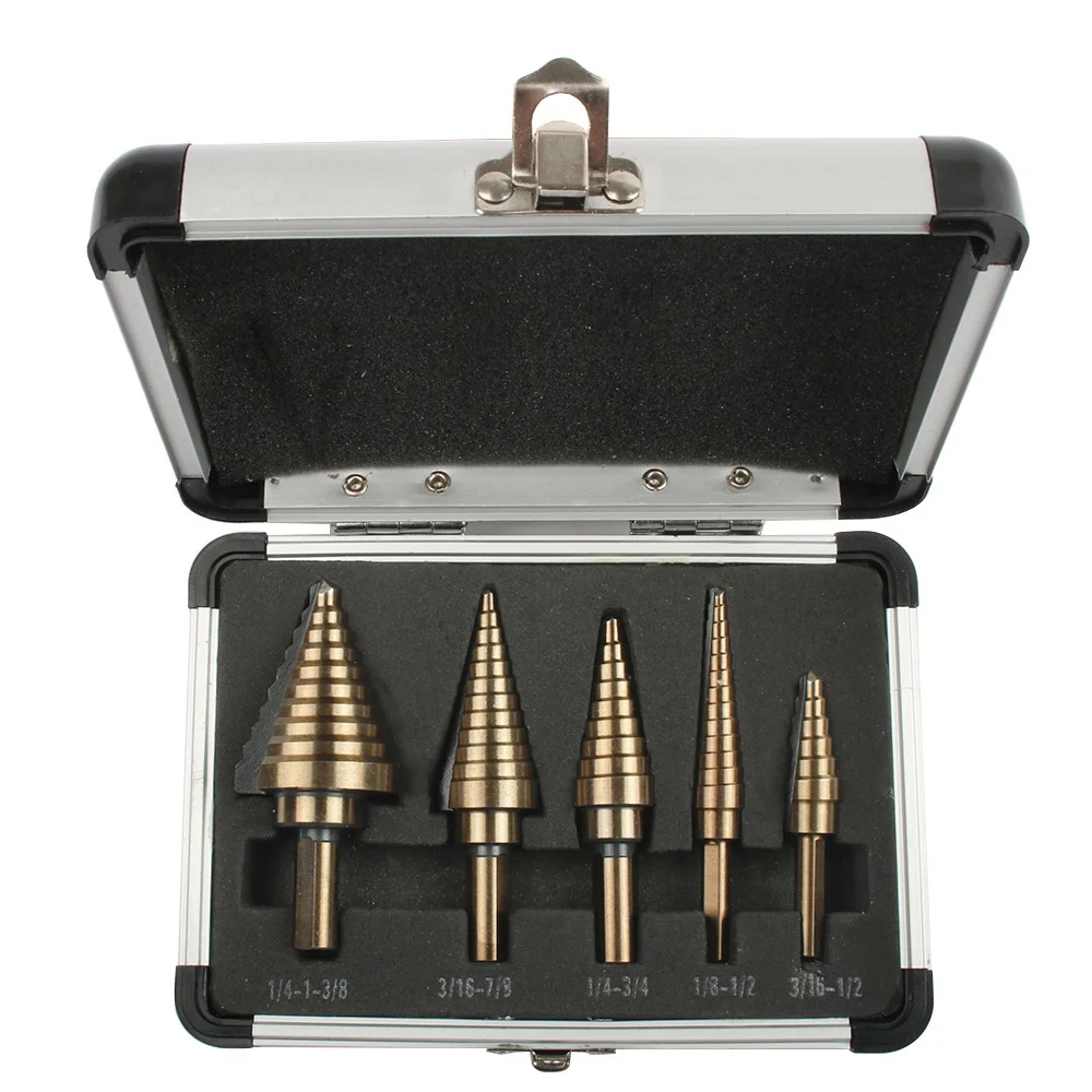5pcs Step Drill Bit Set Hss Cobalt Multiple Hole 50 Sizes Cobalt Titanium Conical Carbide Drill Perforator Hole Cutter Tool 5pcs Step Drill Bit Set Hss Cobalt Multiple Hole 50 Sizes Cobalt Titanium Conical Carbide Drill Perforator Hole Cutter Tool