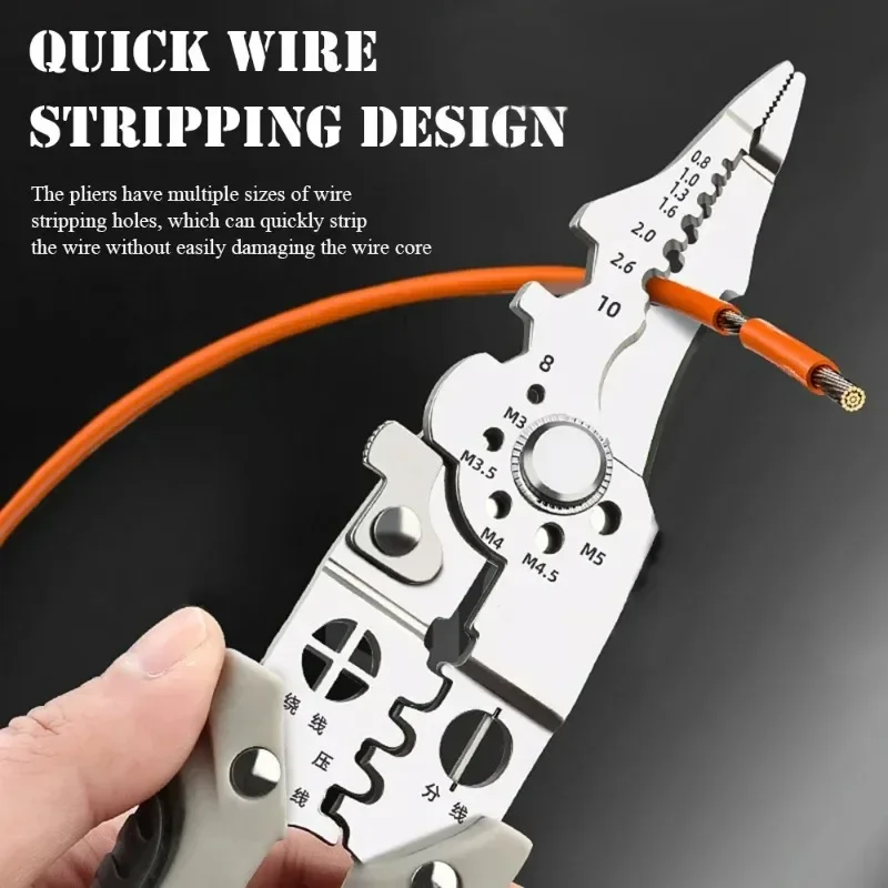 Multi Functional Electrician Pliers For Wire Splitting And Stripping Specialized For Electricians