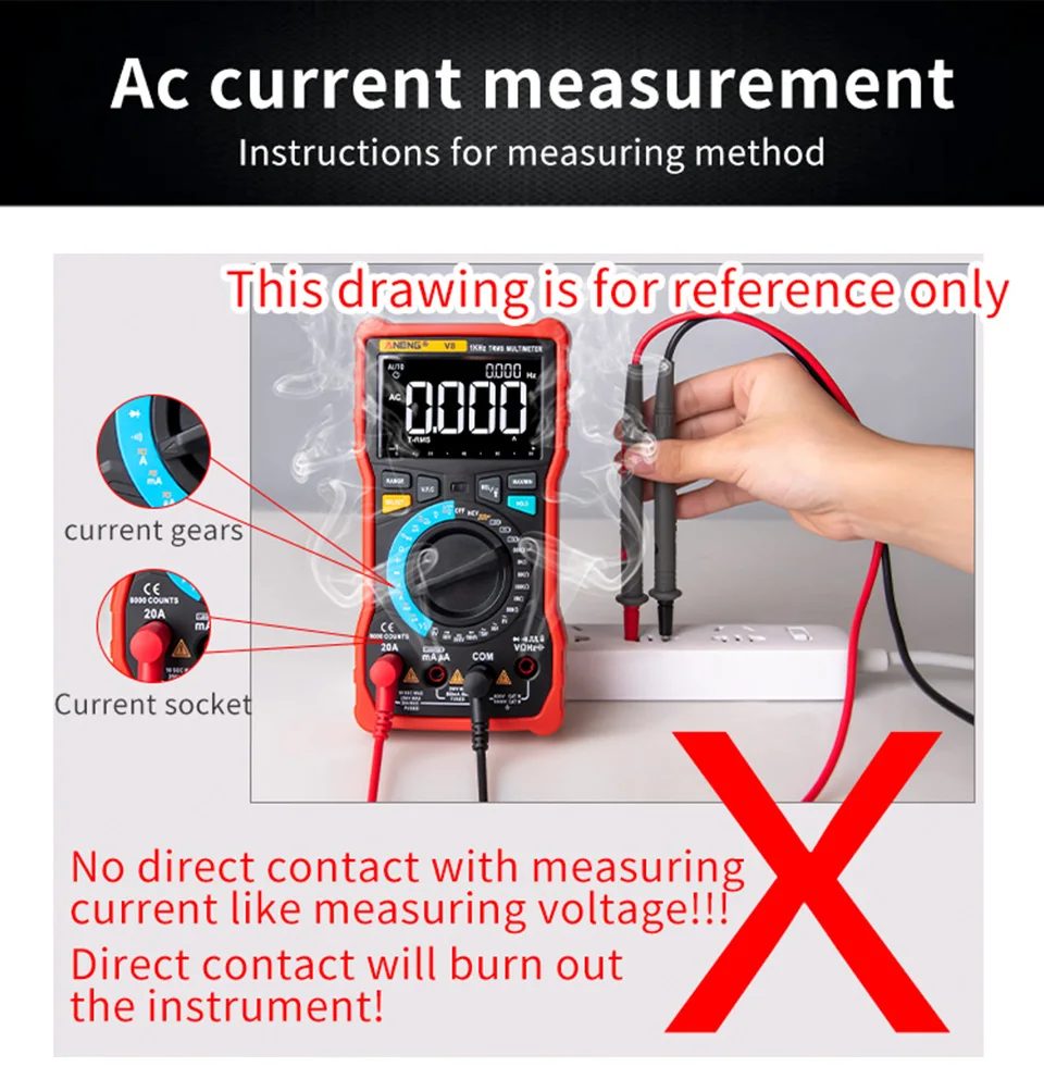ANENG DM850 Digital Multimeter Automatic Professional 1999 Counts Auto AC/DC Votage Tester Ohm Current Ammeter Detector Tool