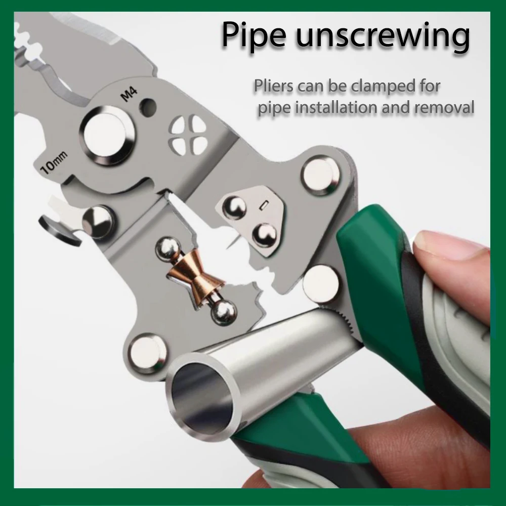 Foldable wire stripper, pulley design multi-function electrician wire splitter wire winding pliers crimping pliers hand tool Foldable wire stripper, pulley design multi-function electrician wire splitter wire winding pliers crimping pliers hand tool