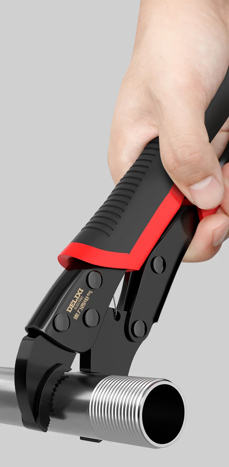 DELIXI ELECTRIC Lock Pliers 7-Inch Round/straight Universal Pressure Pliers Industrial-Grade Multifunctional Pliers