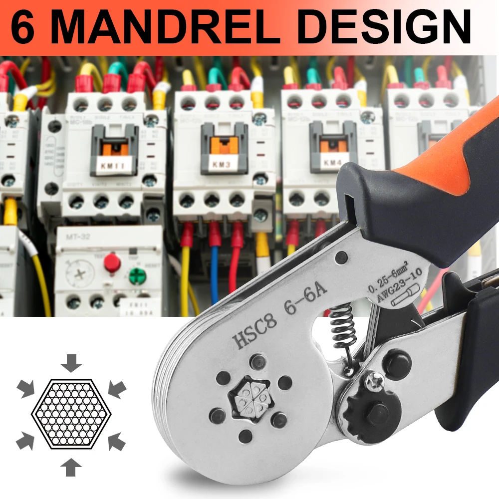 Ferrule Crimping Tool HSC8 6-4/6-6 Electrical Crimper Plier For Wire End Crimp Tube Terminals Electrical Circuit Repair Ferrule Crimping Tool HSC8 6-4/6-6 Electrical Crimper Plier For Wire End Crimp Tube Terminals Electrical Circuit Repair