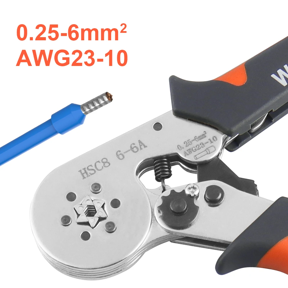 Ferrule Crimping Tool HSC8 6-4/6-6 Electrical Crimper Plier For Wire End Crimp Tube Terminals Electrical Circuit Repair Ferrule Crimping Tool HSC8 6-4/6-6 Electrical Crimper Plier For Wire End Crimp Tube Terminals Electrical Circuit Repair