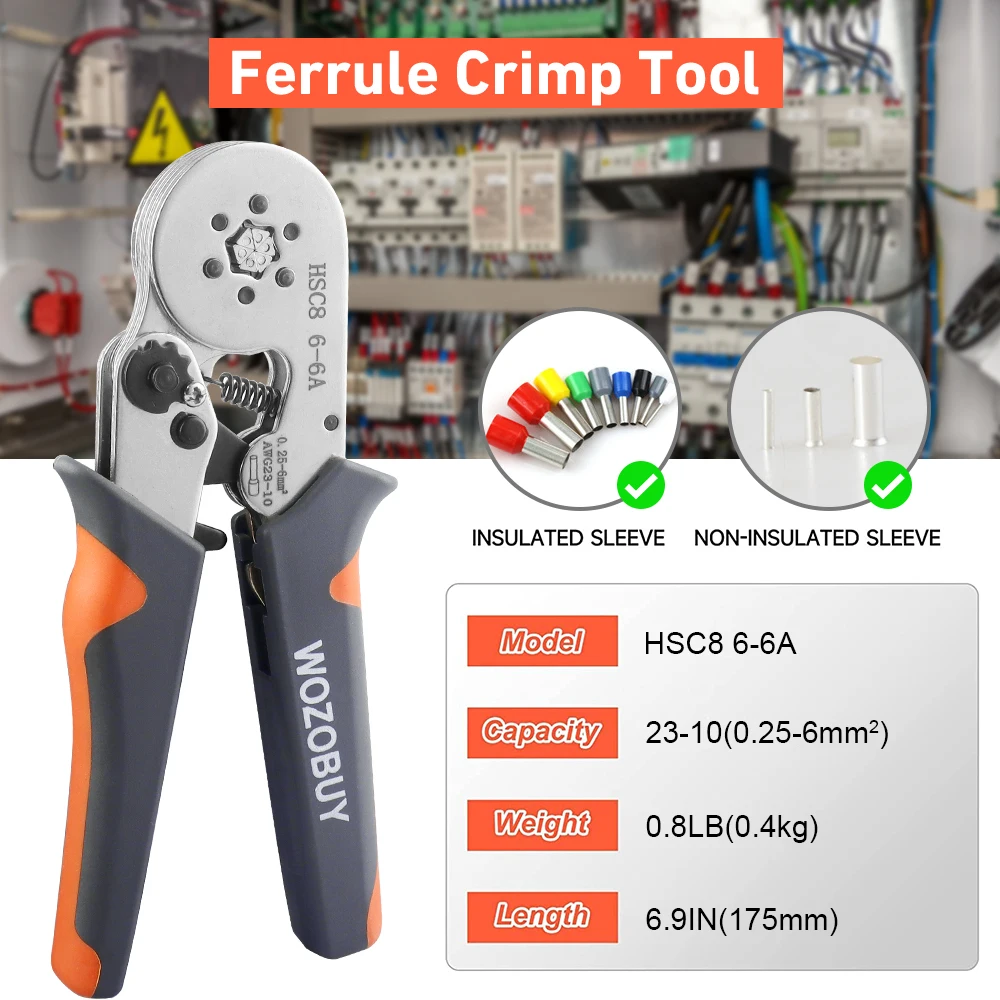 Ferrule Crimping Tool HSC8 6-4/6-6 Electrical Crimper Plier For Wire End Crimp Tube Terminals Electrical Circuit Repair Ferrule Crimping Tool HSC8 6-4/6-6 Electrical Crimper Plier For Wire End Crimp Tube Terminals Electrical Circuit Repair