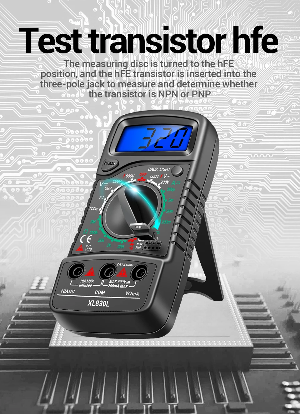ANENG XL830L Digital Multimeter Esr Meter Testers Automotive Electrical Dmm Transistor Peak Tester Meter Capacitance Meter