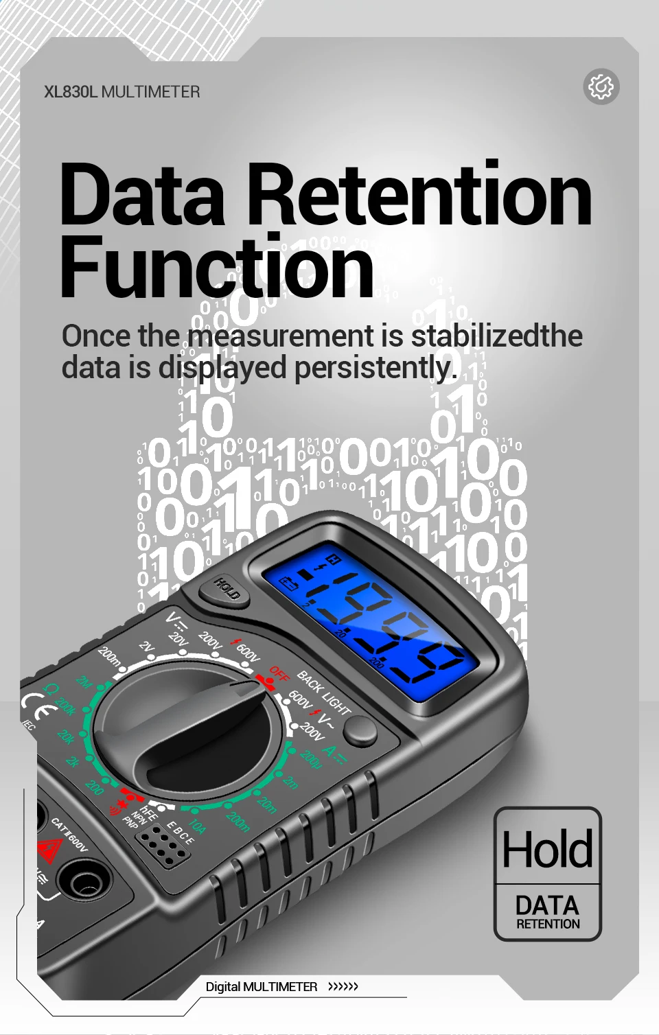 ANENG XL830L Digital Multimeter Esr Meter Testers Automotive Electrical Dmm Transistor Peak Tester Meter Capacitance Meter