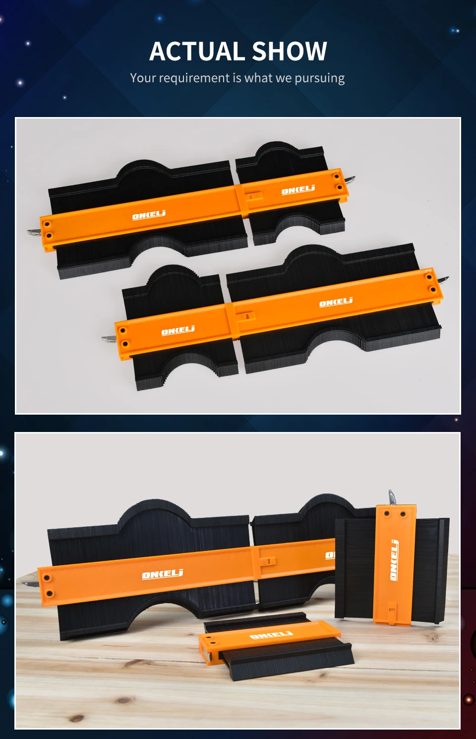 ONKEL.J Brand Connection Contour Gauge Profile Tool Alloy Adjustable Lock Edge Shaping Wood Measure Ruler Tiles Meethulp Gauge ONKEL.J Brand Connection Contour Gauge Profile Tool Alloy Adjustable Lock Edge Shaping Wood Measure Ruler Tiles Meethulp Gauge