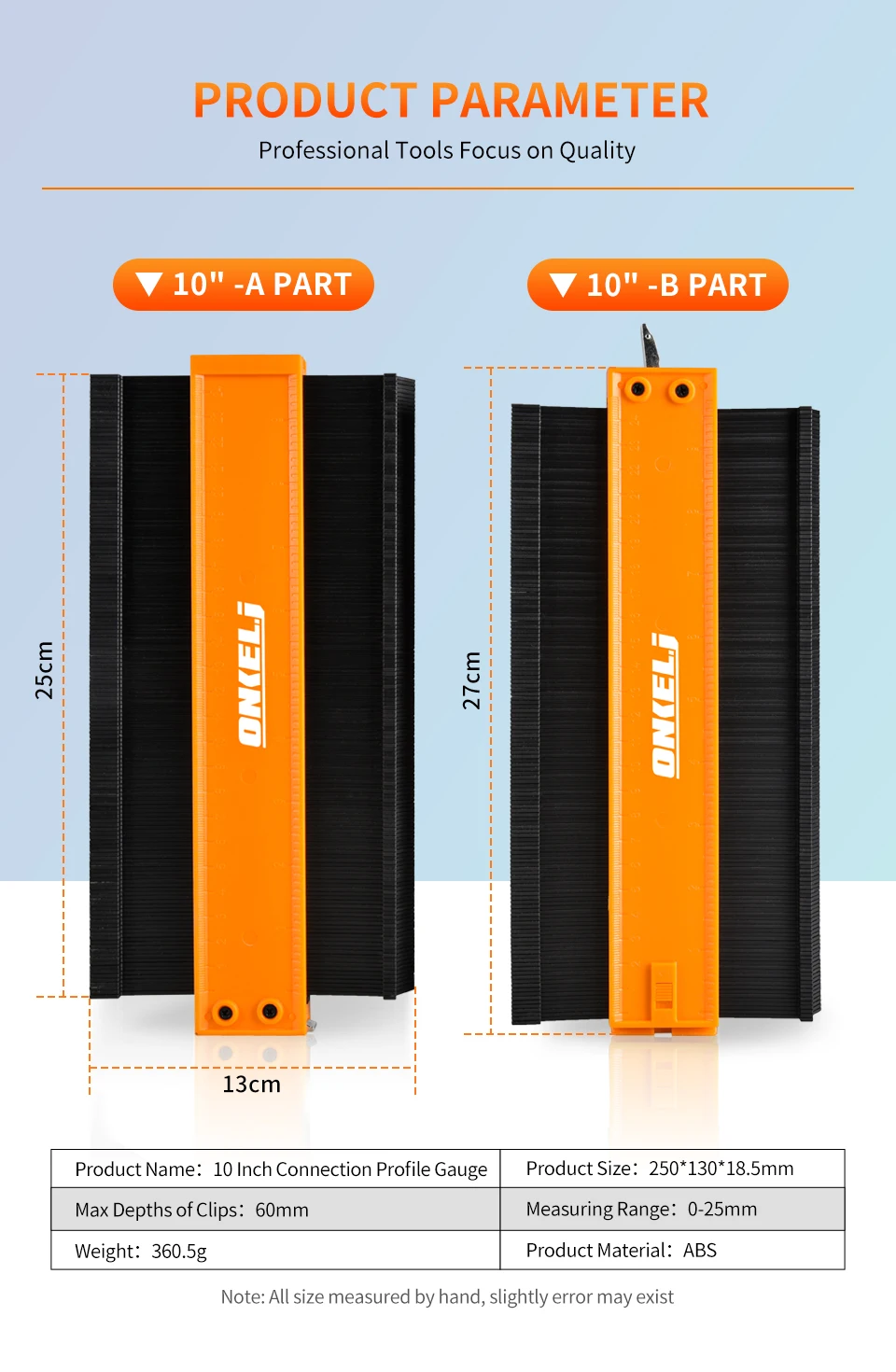 ONKEL.J Brand Connection Contour Gauge Profile Tool Alloy Adjustable Lock Edge Shaping Wood Measure Ruler Tiles Meethulp Gauge ONKEL.J Brand Connection Contour Gauge Profile Tool Alloy Adjustable Lock Edge Shaping Wood Measure Ruler Tiles Meethulp Gauge