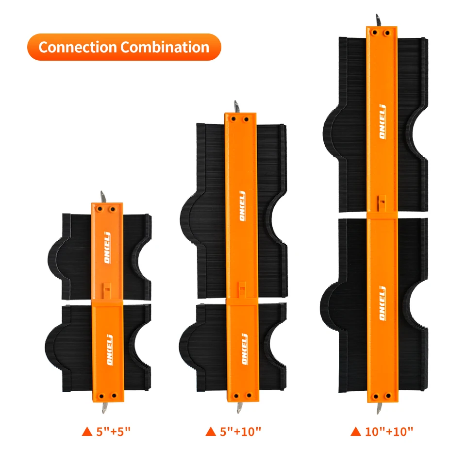 ONKEL.J Brand Connection Contour Gauge Profile Tool Alloy Adjustable Lock Edge Shaping Wood Measure Ruler Tiles Meethulp Gauge ONKEL.J Brand Connection Contour Gauge Profile Tool Alloy Adjustable Lock Edge Shaping Wood Measure Ruler Tiles Meethulp Gauge