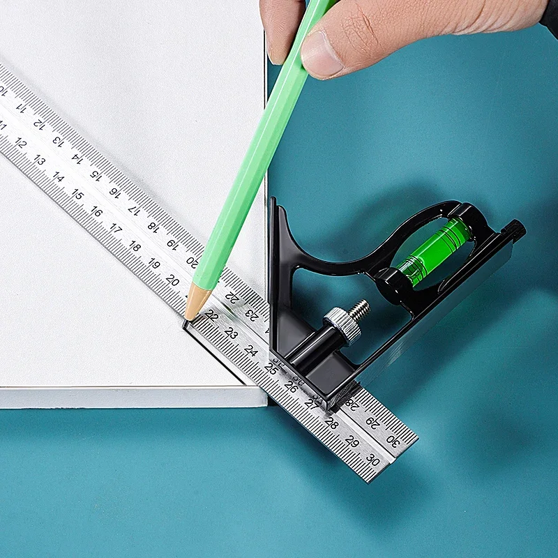 300mm Multi Functional Combination Adjustable Right Angle Ruler and Protractor Movable Measuring Tool Measuring Instrument 300mm Multi Functional Combination Adjustable Right Angle Ruler and Protractor Movable Measuring Tool Measuring Instrument