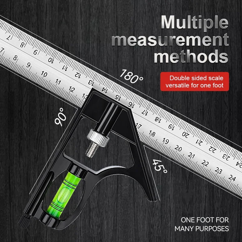 300mm Multi Functional Combination Adjustable Right Angle Ruler and Protractor Movable Measuring Tool Measuring Instrument 300mm Multi Functional Combination Adjustable Right Angle Ruler and Protractor Movable Measuring Tool Measuring Instrument