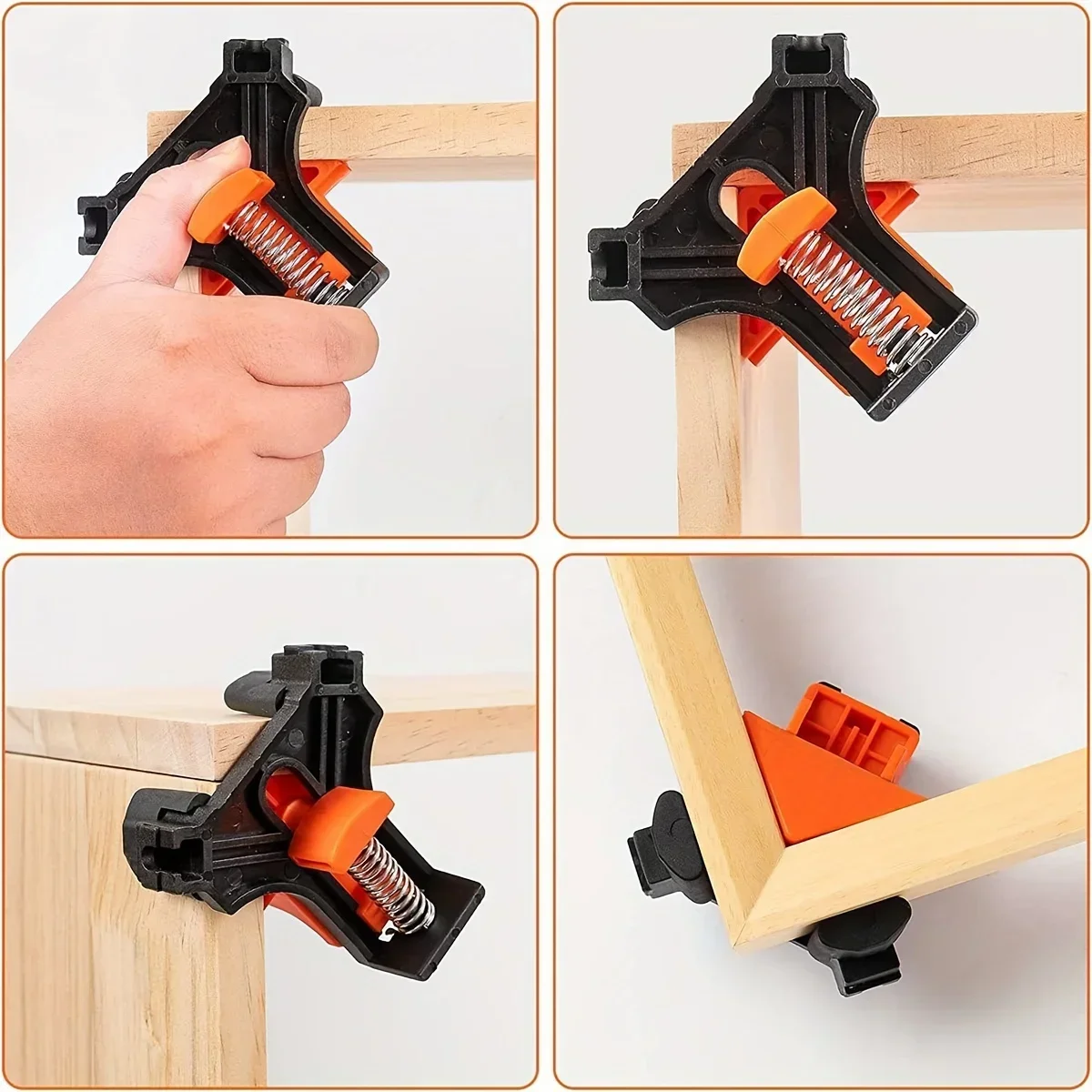2pcs 90 Degree Corner Clamps For Woodworking, Fast Adjustable Quick Spring Loaded Woodworking Clamps,Cabinets,Photo Framing 2pcs 90 Degree Corner Clamps For Woodworking, Fast Adjustable Quick Spring Loaded Woodworking Clamps,Cabinets,Photo Framing