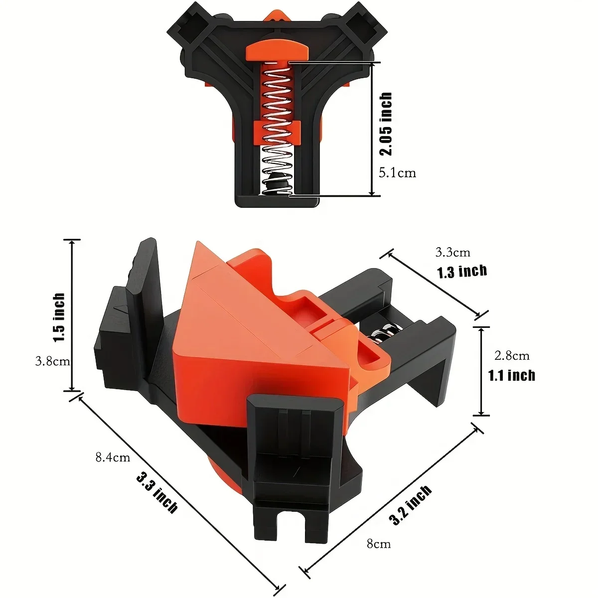 2pcs 90 Degree Corner Clamps For Woodworking, Fast Adjustable Quick Spring Loaded Woodworking Clamps,Cabinets,Photo Framing 2pcs 90 Degree Corner Clamps For Woodworking, Fast Adjustable Quick Spring Loaded Woodworking Clamps,Cabinets,Photo Framing