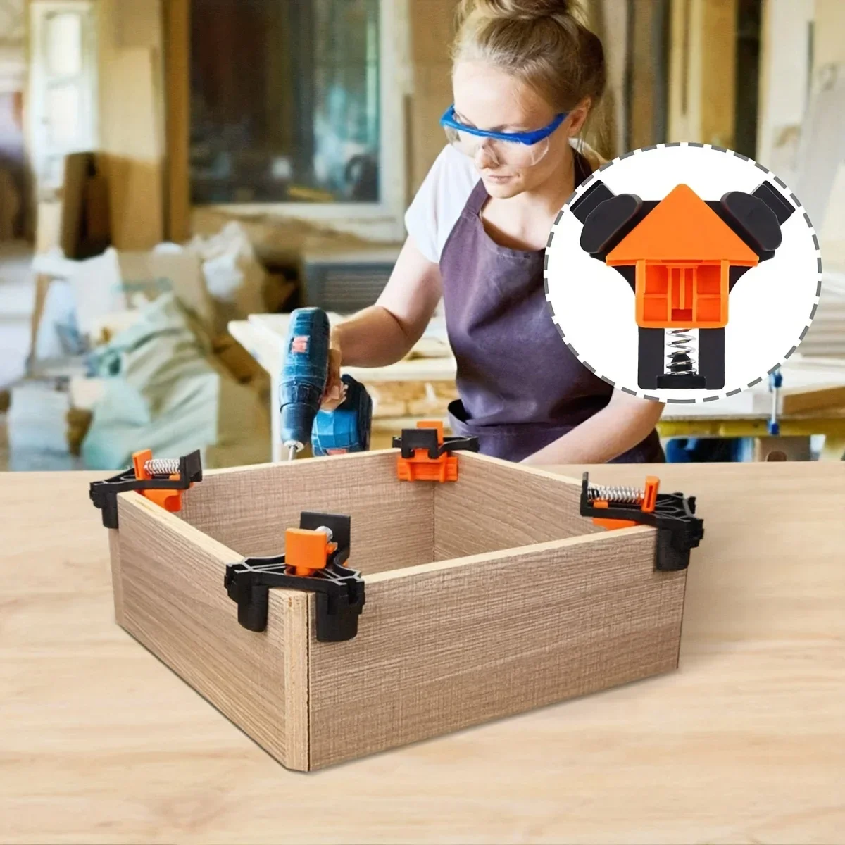 2pcs 90 Degree Corner Clamps For Woodworking, Fast Adjustable Quick Spring Loaded Woodworking Clamps,Cabinets,Photo Framing 2pcs 90 Degree Corner Clamps For Woodworking, Fast Adjustable Quick Spring Loaded Woodworking Clamps,Cabinets,Photo Framing