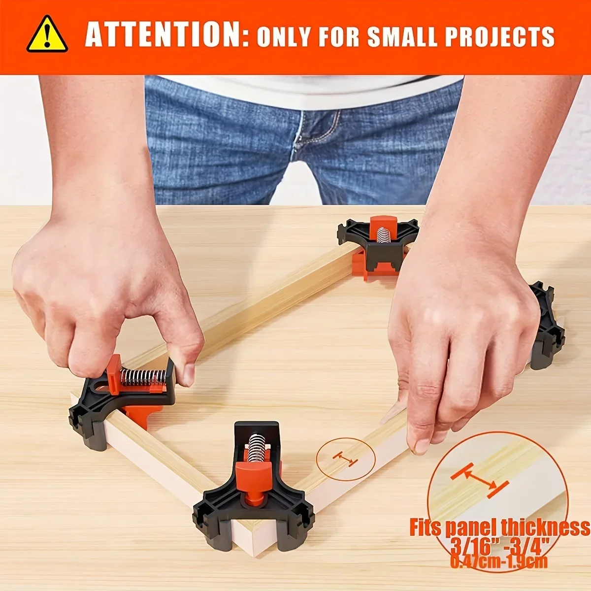 2pcs 90 Degree Corner Clamps For Woodworking, Fast Adjustable Quick Spring Loaded Woodworking Clamps,Cabinets,Photo Framing 2pcs 90 Degree Corner Clamps For Woodworking, Fast Adjustable Quick Spring Loaded Woodworking Clamps,Cabinets,Photo Framing