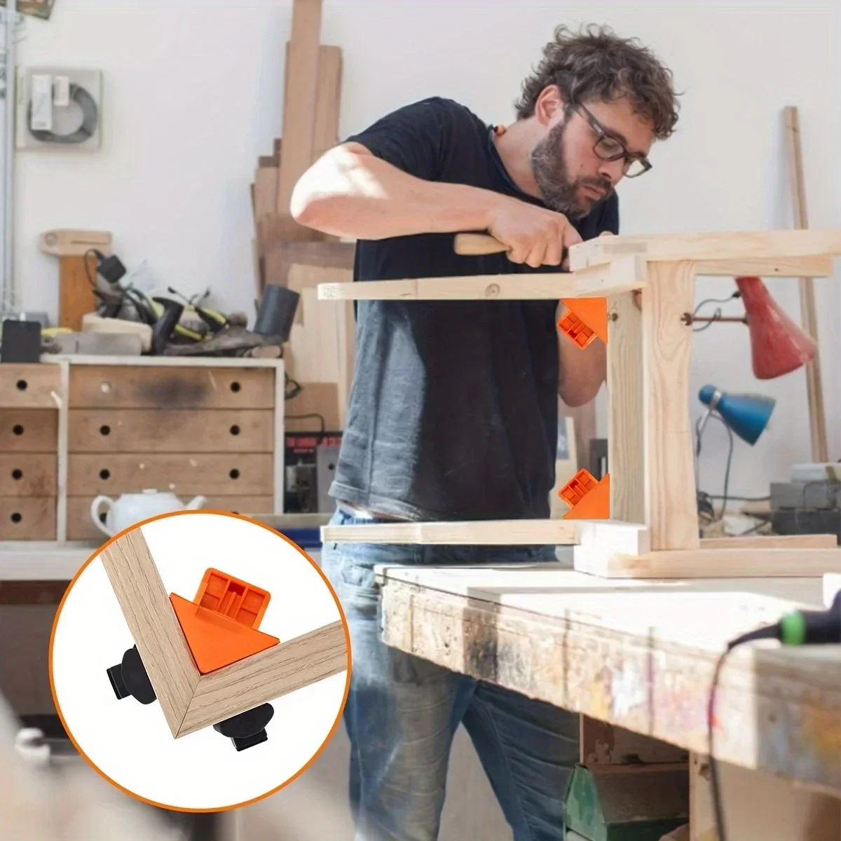 2pcs 90 Degree Corner Clamps For Woodworking, Fast Adjustable Quick Spring Loaded Woodworking Clamps,Cabinets,Photo Framing 2pcs 90 Degree Corner Clamps For Woodworking, Fast Adjustable Quick Spring Loaded Woodworking Clamps,Cabinets,Photo Framing