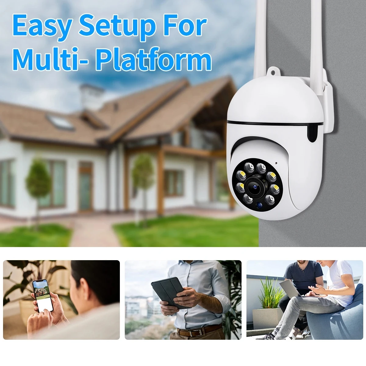 8MP WiFi Camera 2.4G Security Surveillance PTZ IR Night Vision Motion Detection Home Security Camera with 2 Antennas for Child 8MP WiFi Camera 2.4G Security Surveillance PTZ IR Night Vision Motion Detection Home Security Camera with 2 Antennas for Child