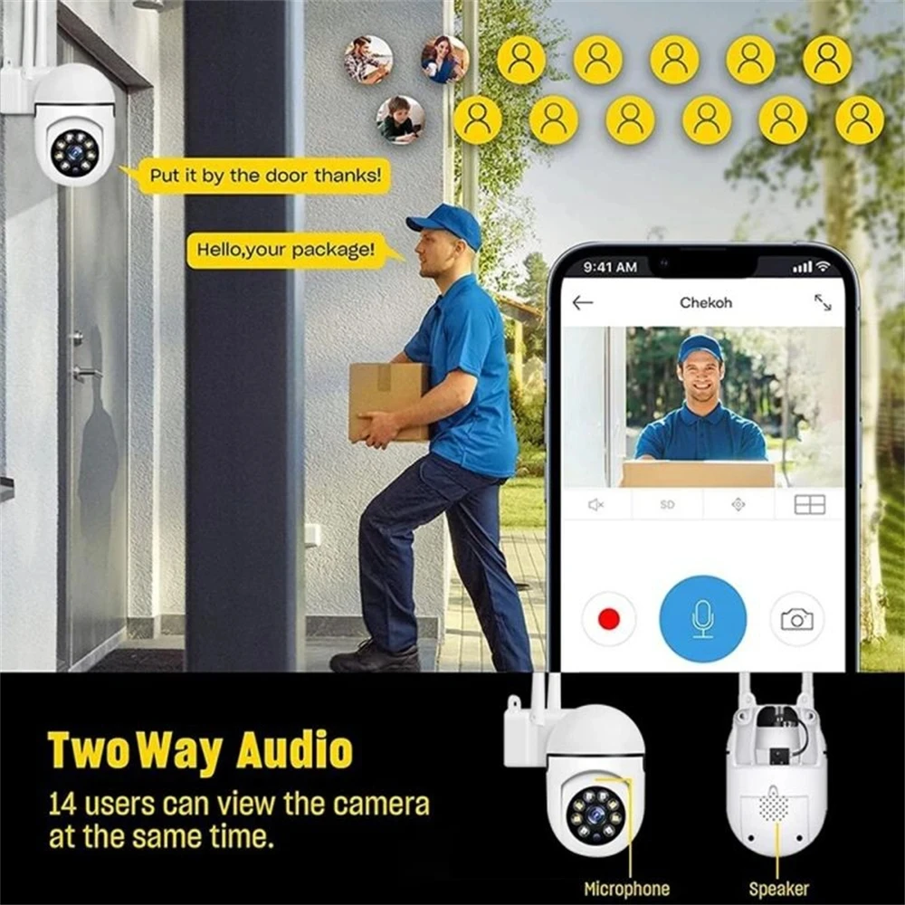 8MP WiFi Camera 2.4G Security Surveillance PTZ IR Night Vision Motion Detection Home Security Camera with 2 Antennas for Child 8MP WiFi Camera 2.4G Security Surveillance PTZ IR Night Vision Motion Detection Home Security Camera with 2 Antennas for Child