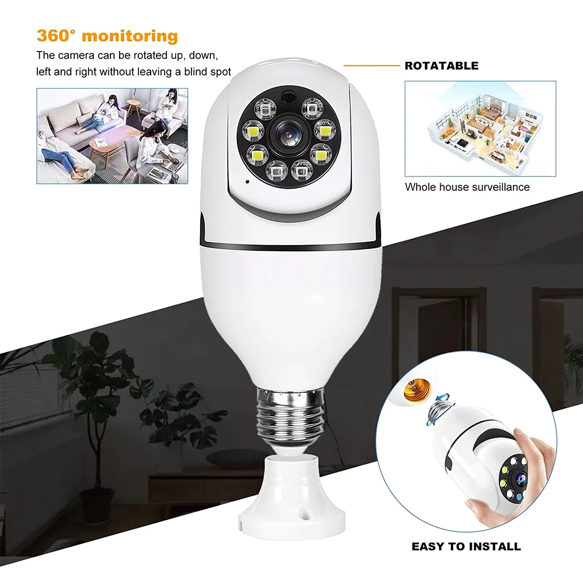 8MP E27 Bulb WiFi Camera Light Bulb Security Camera Video Surveillance Supprt Two Way Audio AI Humanoid Detection Baby Monitor 8MP E27 Bulb WiFi Camera Light Bulb Security Camera Video Surveillance Supprt Two Way Audio AI Humanoid Detection Baby Monitor