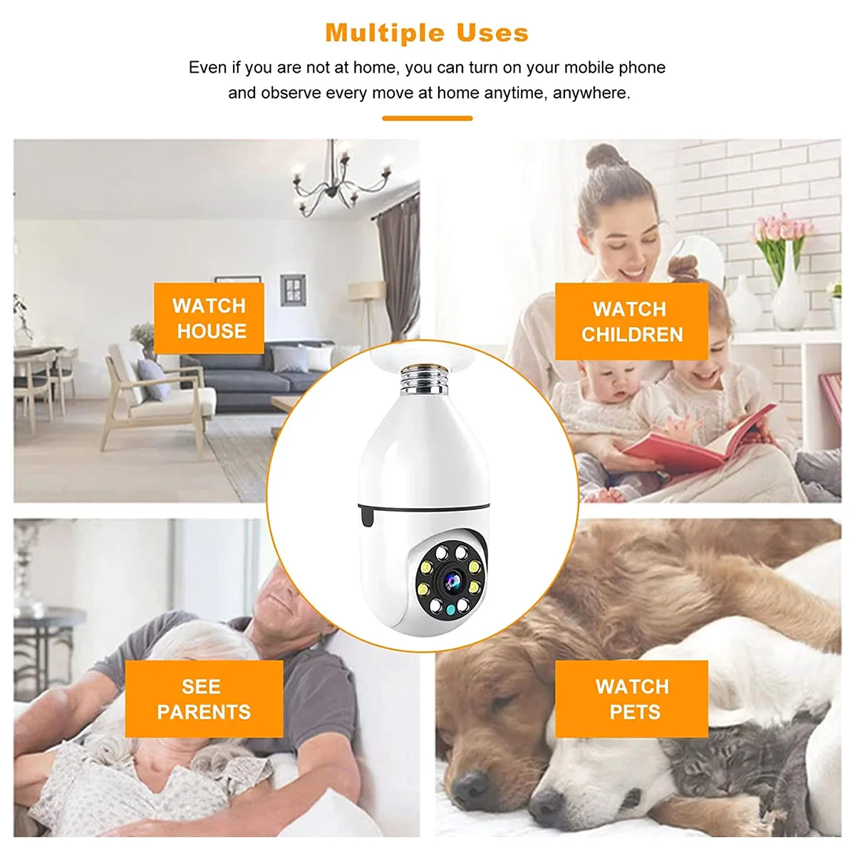 8MP E27 Bulb WiFi Camera Light Bulb Security Camera Video Surveillance Supprt Two Way Audio AI Humanoid Detection Baby Monitor 8MP E27 Bulb WiFi Camera Light Bulb Security Camera Video Surveillance Supprt Two Way Audio AI Humanoid Detection Baby Monitor