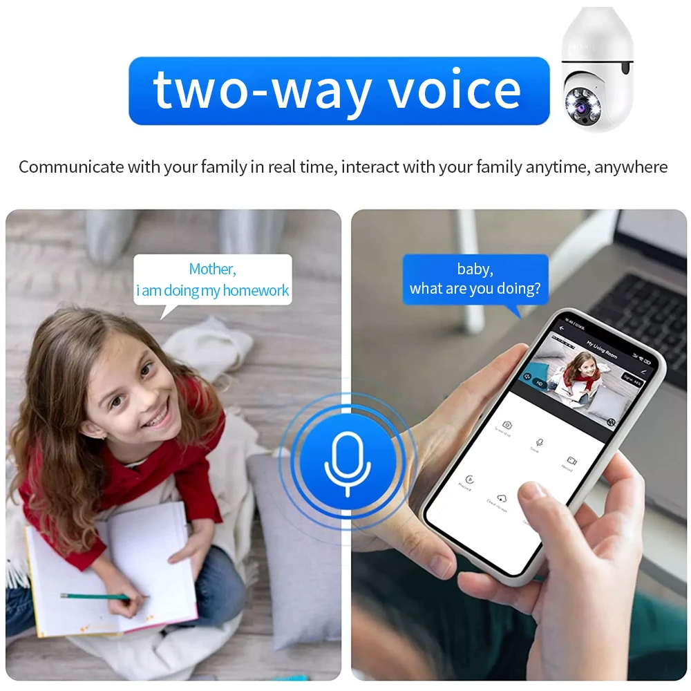 E27 Surveillance Camera Full Color Night Vision Automatic Human Tracking Zoom Indoor Security Monitor Wifi Miini IP Camera E27 Surveillance Camera Full Color Night Vision Automatic Human Tracking Zoom Indoor Security Monitor Wifi Miini IP Camera