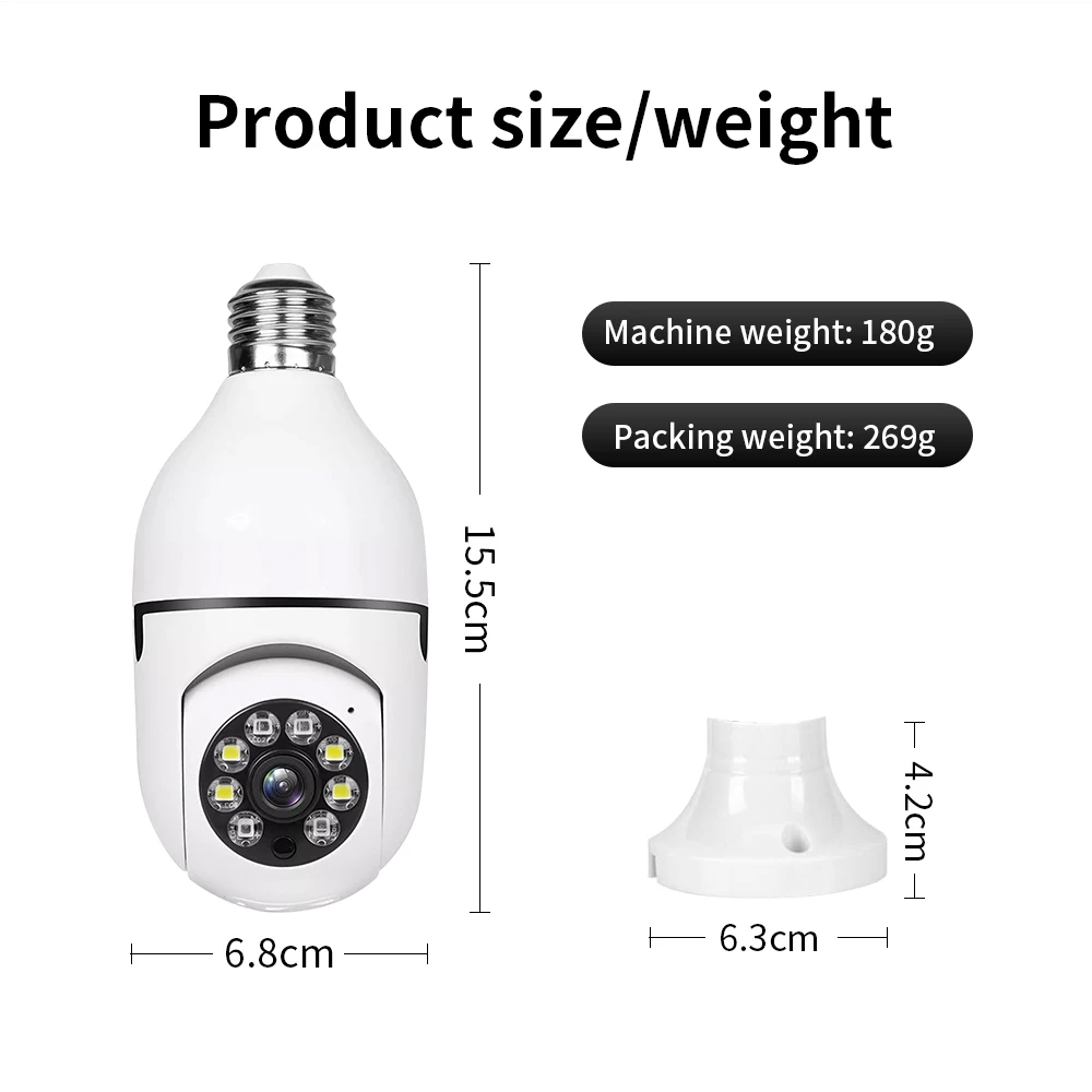 E27 Surveillance Camera Full Color Night Vision Automatic Human Tracking Zoom Indoor Security Monitor Wifi Miini IP Camera E27 Surveillance Camera Full Color Night Vision Automatic Human Tracking Zoom Indoor Security Monitor Wifi Miini IP Camera