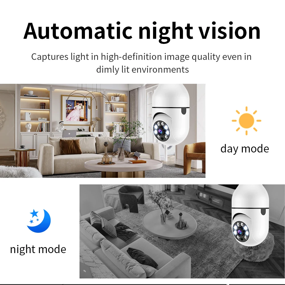 E27 Surveillance Camera Full Color Night Vision Automatic Human Tracking Zoom Indoor Security Monitor Wifi Miini IP Camera E27 Surveillance Camera Full Color Night Vision Automatic Human Tracking Zoom Indoor Security Monitor Wifi Miini IP Camera