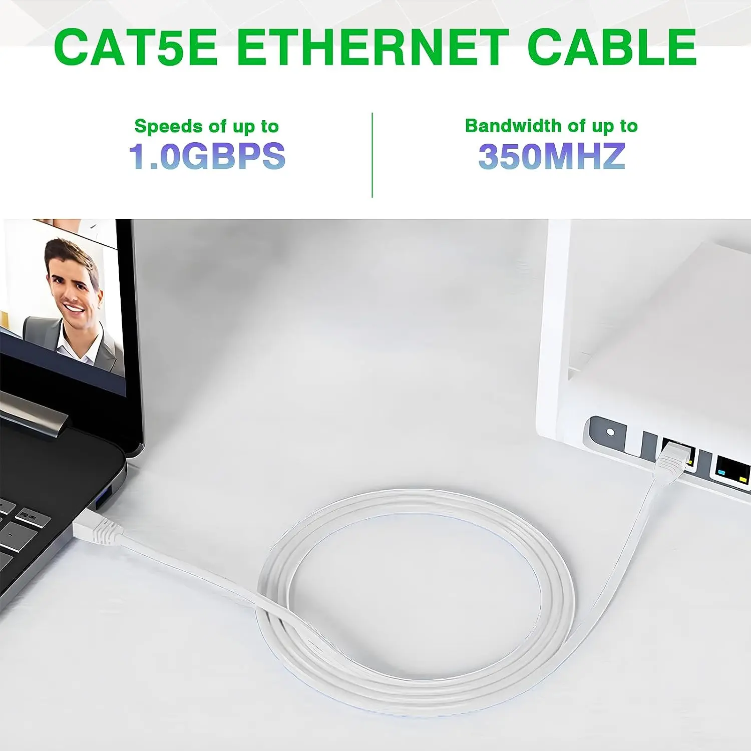 Ethernet Cable - Supports Cat5 / Cat5e / Cat5 RJ45 Computer Networking Cord Injection Molding Crystal PVC head for office comput Ethernet Cable - Supports Cat5 / Cat5e / Cat5 RJ45 Computer Networking Cord Injection Molding Crystal PVC head for office comput