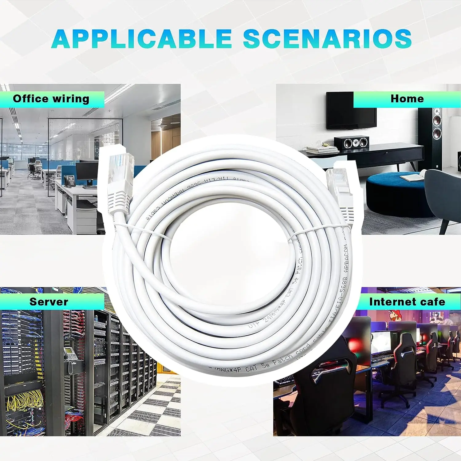 Ethernet Cable - Supports Cat5 / Cat5e / Cat5 RJ45 Computer Networking Cord Injection Molding Crystal PVC head for office comput Ethernet Cable - Supports Cat5 / Cat5e / Cat5 RJ45 Computer Networking Cord Injection Molding Crystal PVC head for office comput